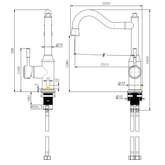 Modern National Montpellier Shepherds Crook Sink Mixer Matte Black